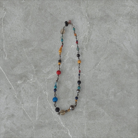 Vintage Jewelry - Vintage Red and Blue Beaded Necklace